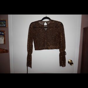 Gold & Black mesh top